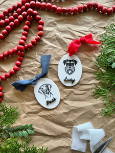 Dog Silhouette Christmas Ornaments